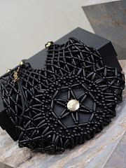 Colestore YSL Saint Laurent Wood Beads Supple Bucket Black Bag 14×43×14cm - 6