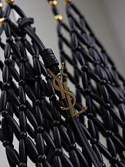 Colestore YSL Saint Laurent Wood Beads Supple Bucket Black Bag 14×43×14cm - 2
