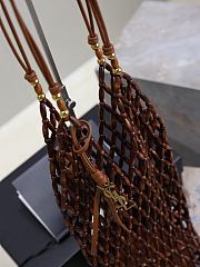 Colestore YSL Saint Laurent Wood Beads Supple Bucket Brown Bag 14×43×14cm - 5