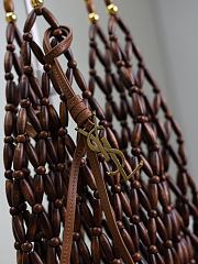 Colestore YSL Saint Laurent Wood Beads Supple Bucket Brown Bag 14×43×14cm - 3