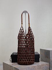 Colestore YSL Saint Laurent Wood Beads Supple Bucket Brown Bag 14×43×14cm - 2
