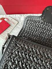 Colestore Valentino Garavani Alltime Woven Leather Shoulder Handbag Black 23.5x18x8cm - 6