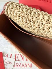 Colestore Valentino Garavani Alltime Woven Leather Shoulder Handbag Natural 23.5x18x8cm - 6