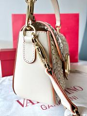 Colestore Valentino Garavani Alltime Woven Leather Shoulder Handbag White 23.5x18x8cm - 6