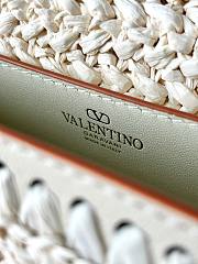 Colestore Valentino Garavani Alltime Woven Leather Shoulder Handbag White 23.5x18x8cm - 5