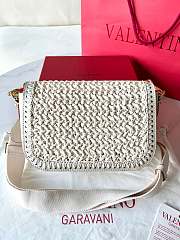 Colestore Valentino Garavani Alltime Woven Leather Shoulder Handbag White 23.5x18x8cm - 3
