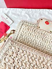 Colestore Valentino Garavani Alltime Woven Leather Shoulder Handbag White 23.5x18x8cm - 2