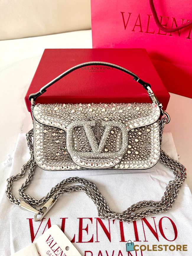 Colestore Valentino Small Locò Rhinestones 'Silver' 19x10.5x5cm - 1