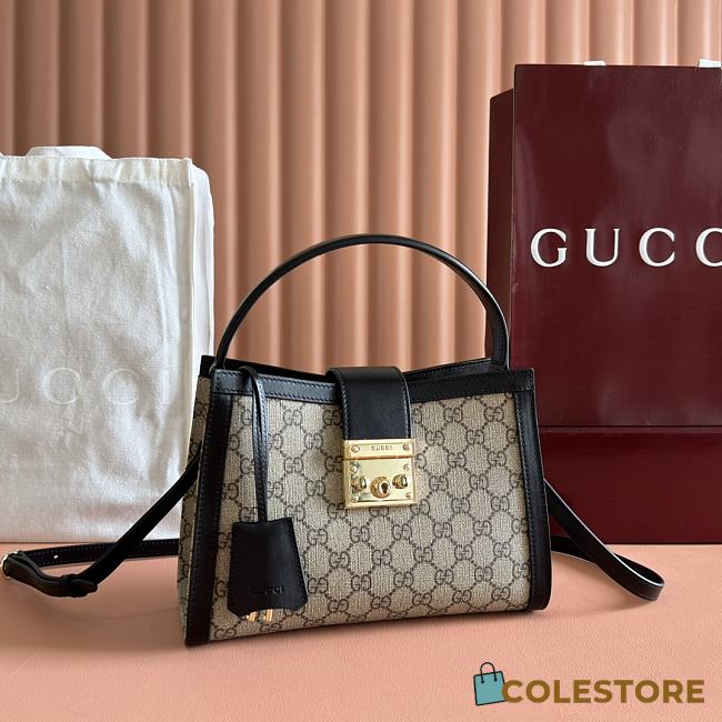 Colestore Gucci Padlock Small GG Shoulder GG Supreme Black 25.5x17.5x10cm - 1