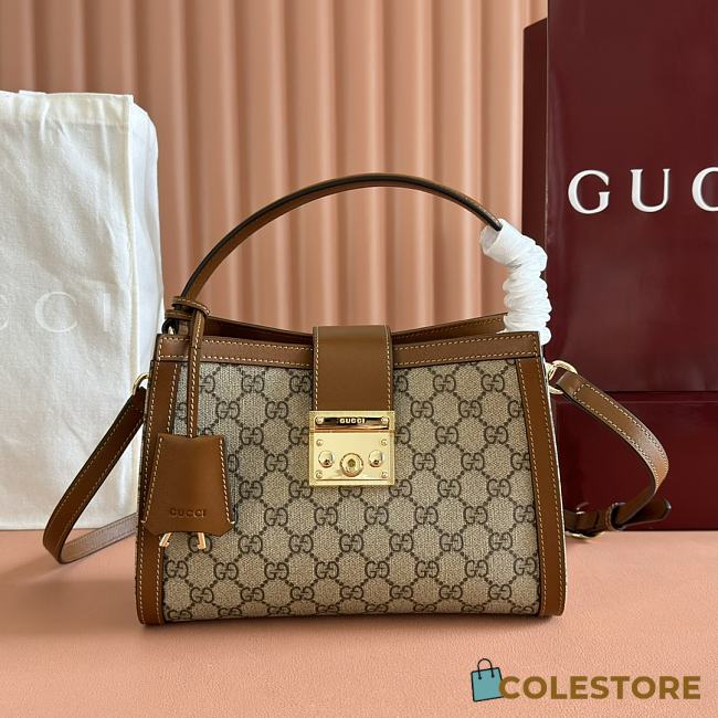 Colestore Gucci Padlock Small GG Shoulder GG Supreme Brown 25.5x17.5x10cm - 1
