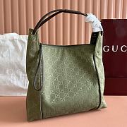 Colestore Gucci Nylon Leather Hobo Shoulder Bag Green 36x36x10cm - 1
