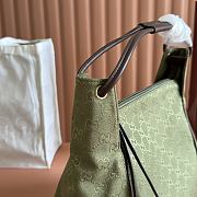 Colestore Gucci Nylon Leather Hobo Shoulder Bag Green 36x36x10cm - 4