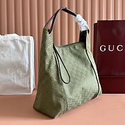 Colestore Gucci Nylon Leather Hobo Shoulder Bag Green 36x36x10cm - 3