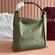 Colestore Gucci Nylon Leather Hobo Shoulder Bag Green 36x36x10cm - 2