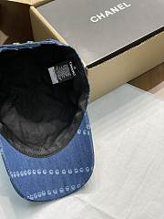 Colestore Chanel Cap Printed Washed Denim Light Blue/Blue - 3