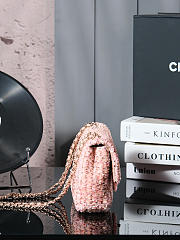 Colestore Chanel Tweed Rosa Flap Bag 20x13x7cm - 5