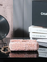 Colestore Chanel Tweed Rosa Flap Bag 20x13x7cm - 3