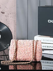 Colestore Chanel Tweed Rosa Flap Bag 20x13x7cm - 2