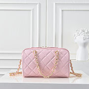 Colestore Chanel Quilted Boston Bag in Light Pink with Gold Chain 18.5x11x11cm - 5