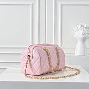Colestore Chanel Quilted Boston Bag in Light Pink with Gold Chain 18.5x11x11cm - 4