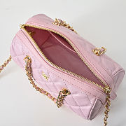 Colestore Chanel Quilted Boston Bag in Light Pink with Gold Chain 18.5x11x11cm - 2