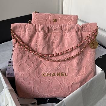 Colestore Chanel 22 Small Denim Pattern Pink Bag 39×42×8cm