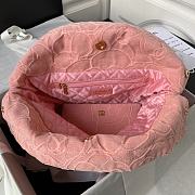 Colestore Chanel 22 Small Denim Pattern Pink Bag 39×42×8cm - 6