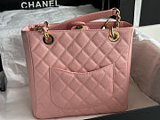 Colestore Chanel Pink Quilted Caviar Leather Petite Shopping Tote 24x25.5x5cm - 3