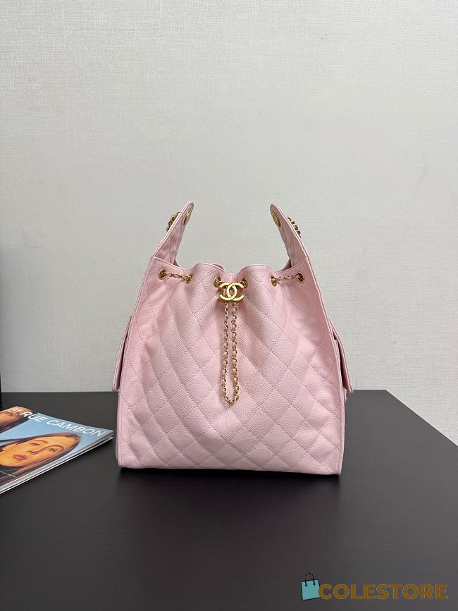 Colestore Chanel 25 Medium Handbag Grained Calfskin & Gold-Tone Metal Pink 40x30x15cm - 1