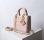 Chanel Dior Lady Dior Small Light Pink Lambskin Bag with Tortoiseshell Charms 20 x 17 x 8cm - 4