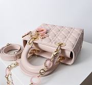 Chanel Dior Lady Dior Small Light Pink Lambskin Bag with Tortoiseshell Charms 20 x 17 x 8cm - 3