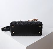 Chanel Dior Lady Dior Small Light Black Lambskin Bag with Tortoiseshell Charms 20 x 17 x 8cm - 6