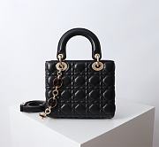 Chanel Dior Lady Dior Small Light Black Lambskin Bag with Tortoiseshell Charms 20 x 17 x 8cm - 5