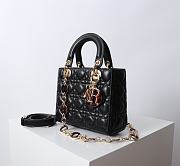 Chanel Dior Lady Dior Small Light Black Lambskin Bag with Tortoiseshell Charms 20 x 17 x 8cm - 4