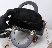 Chanel Dior Lady Dior Small Light Black Lambskin Bag with Tortoiseshell Charms 20 x 17 x 8cm - 3
