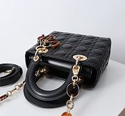 Chanel Dior Lady Dior Small Light Black Lambskin Bag with Tortoiseshell Charms 20 x 17 x 8cm - 2