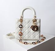Chanel Dior Lady Dior Small White Lambskin Bag with Tortoiseshell Charms 20 x 17 x 8cm - 1