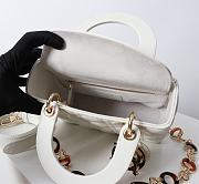 Chanel Dior Lady Dior Small White Lambskin Bag with Tortoiseshell Charms 20 x 17 x 8cm - 6
