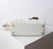 Chanel Dior Lady Dior Small White Lambskin Bag with Tortoiseshell Charms 20 x 17 x 8cm - 5