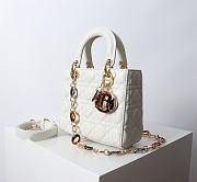 Chanel Dior Lady Dior Small White Lambskin Bag with Tortoiseshell Charms 20 x 17 x 8cm - 3