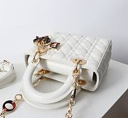 Chanel Dior Lady Dior Small White Lambskin Bag with Tortoiseshell Charms 20 x 17 x 8cm - 2