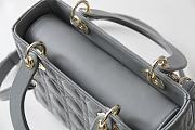 Colestore Dior Medium Lady Dior Lambskin Cannage Bag 'Gray Stone' 24x20x11cm - 4
