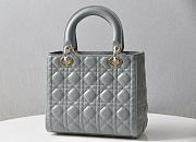 Colestore Dior Medium Lady Dior Lambskin Cannage Bag 'Gray Stone' 24x20x11cm - 3