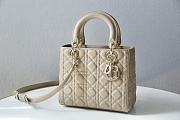 Colestore Dior Medium Lady Dior Lambskin Cannage Bag 'Beige' 24x20x11cm - 1