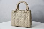 Colestore Dior Medium Lady Dior Lambskin Cannage Bag 'Beige' 24x20x11cm - 3