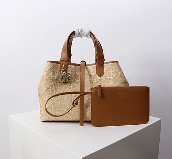 Colestore Dior Medium Toujours Bag Natural Cannage Raffia 28.5 x 21.5 x 17cm