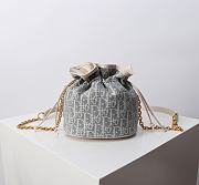 Colestore Dior 30 Montaigne Mini Bucket Bag with Drawstring Blue Dior Oblique 16 x 18.5 x 13cm - 4