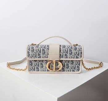 Colestore Dior 30 Montaigne Top Handle Bag Blue Dior Oblique  20×10×4cm