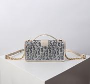 Colestore Dior 30 Montaigne Top Handle Bag Blue Dior Oblique  20×10×4cm - 3