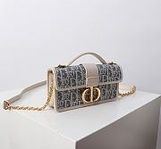 Colestore Dior 30 Montaigne Top Handle Bag Blue Dior Oblique  20×10×4cm - 4